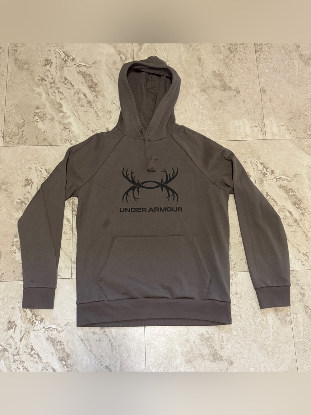 Under Armour UA Rival Fleece Small Antler Hoodie 1388086 Gray Hunting
